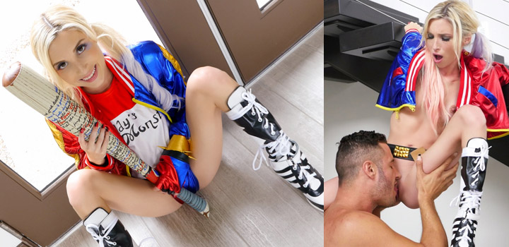 All Harley Quinn cosplay porn scenes - Piper Perri