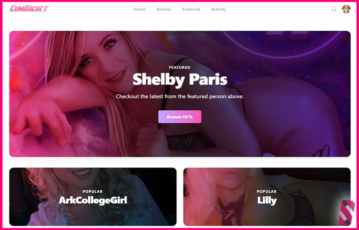 CumRocket and Cummies developing an OnlyFans of crypto - preview user interface