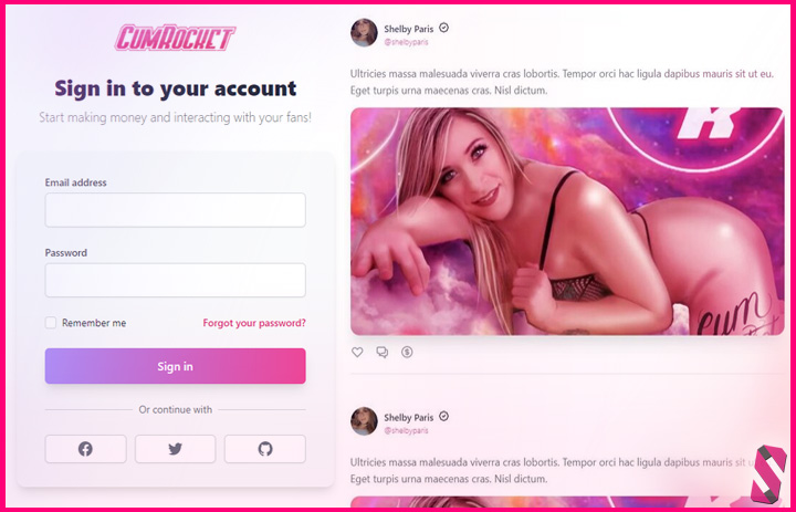 CumRocket and Cummies developing an OnlyFans of crypto - preview user interface